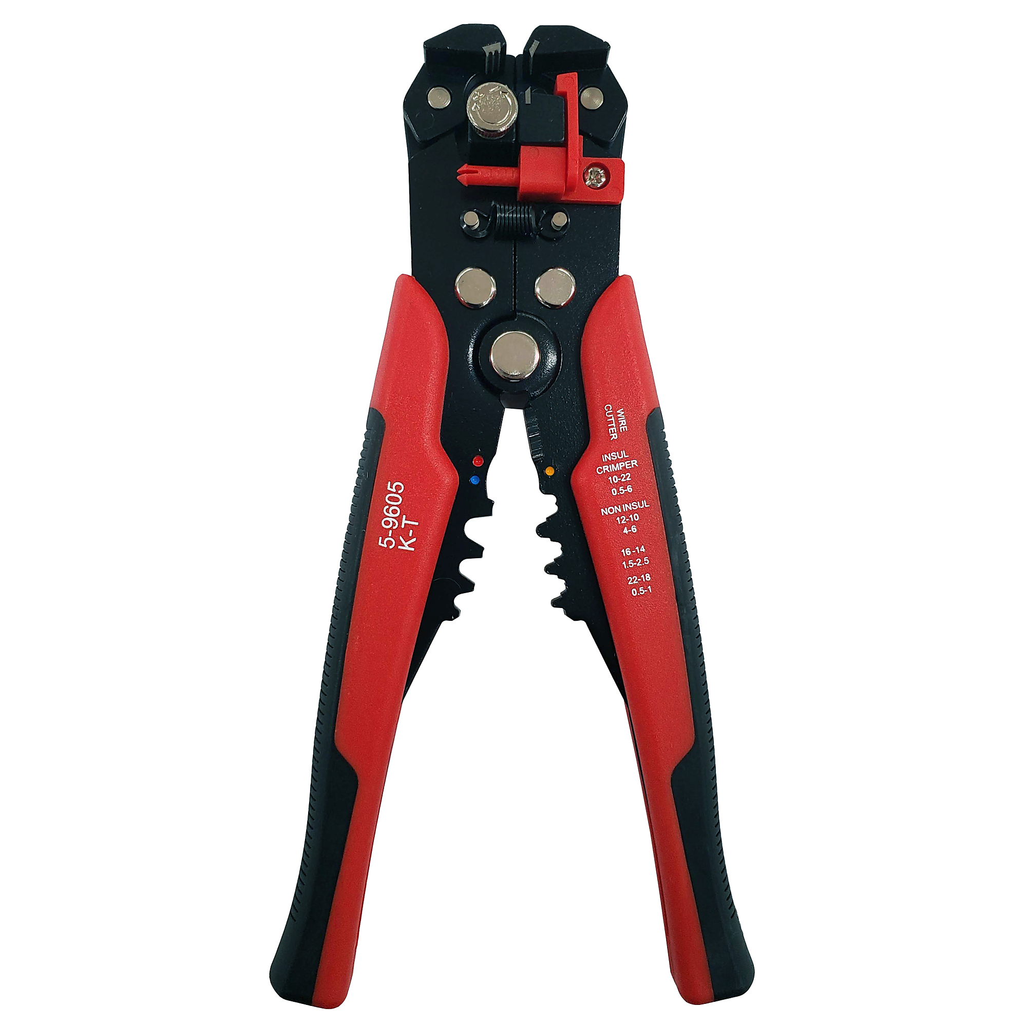 K-T Industries Self-Adjusting Wire Stripper — 8in., 10-24 AWG, Comfort Grip, Model# 5-9605